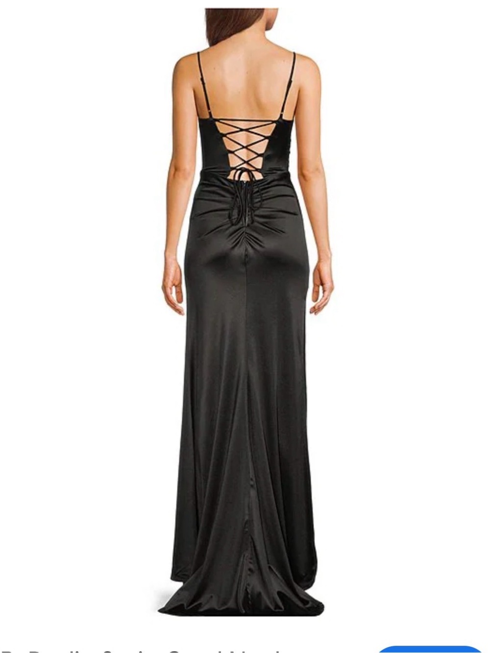 La Scala Black Miranda Dress Black Tie Back Front Slit
